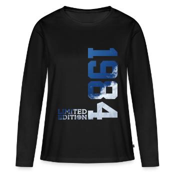 LIMITED EDITION 1984 42. GEBURTSTAG - Frauen Premium Bio Langarmshirt - Schwarz - Vorne - Julia (174cm)