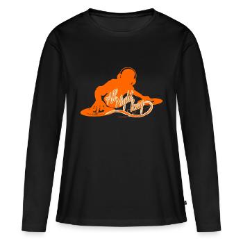 DJ - T-shirt manches longues Premium bio Femme - noir - Devant - Julia (174cm)