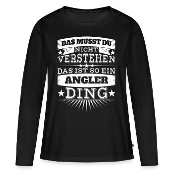 Angler Ding - Frauen Premium Bio Langarmshirt - Schwarz - Vorne - Julia (174cm)