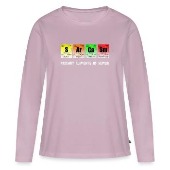 T-shirt Science | Science | sarcasme - T-shirt manches longues Premium bio Femme - rose poudré - Devant - Julia (174cm)