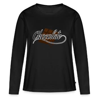 chocolat - T-shirt manches longues Premium bio Femme - noir - Devant - Julia (174cm)