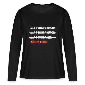 Coder coder funny gift - Women's Premium Organic Long Sleeve Shirt - black - Front - Julia (174cm)