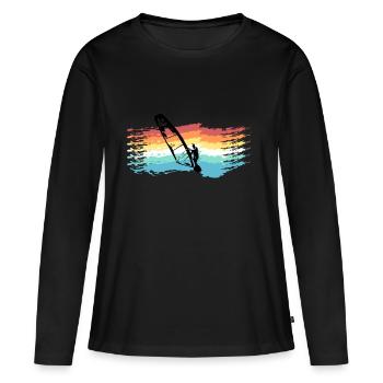 Windsurfing - Women's Premium Organic Long Sleeve Shirt - black - Front - Julia (174cm)