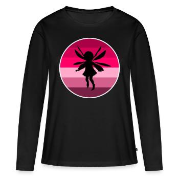Fee - Frauen Premium Bio Langarmshirt - Schwarz - Vorne - Julia (174cm)