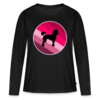 caniche - T-shirt manches longues Premium bio Femme - noir - Devant - Julia (174cm)