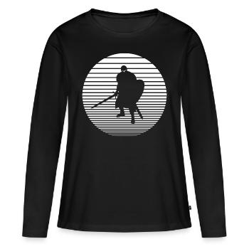 Chevaliers - T-shirt manches longues Premium bio Femme - noir - Devant - Julia (174cm)