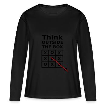 Think outside the box - Women's Premium Organic Long Sleeve Shirt - black - Front - Julia (174cm)