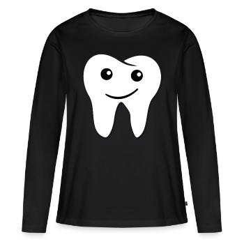 dent - T-shirt manches longues Premium bio Femme - noir - Devant - Julia (174cm)