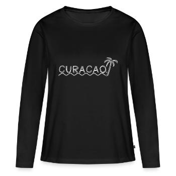 Curaçao - T-shirt manches longues Premium bio Femme - noir - Devant - Julia (174cm)