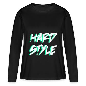 Hardstyle | Marchandise hardstyle - T-shirt manches longues Premium bio Femme - noir - Devant - Julia (174cm)