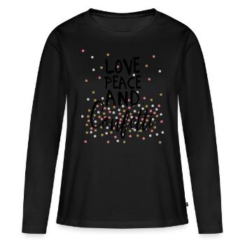 Love Peace and Confetti - Geschenkidee Mädelsabend - Frauen Premium Bio Langarmshirt - Schwarz - Vorne - Julia (174cm)