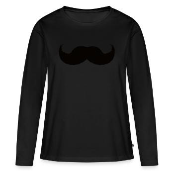 Moustache - T-shirt manches longues Premium bio Femme - noir - Devant - Julia (174cm)