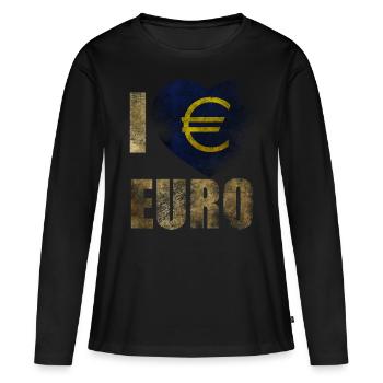 EURO I love Euro - Women's Premium Organic Long Sleeve Shirt - black - Front - Julia (174cm)