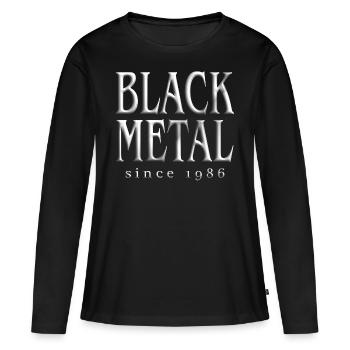 Black Metal T-Shirt - T-shirt manches longues Premium bio Femme - noir - Devant - Julia (174cm)