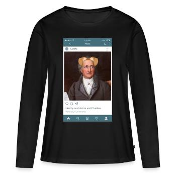 Cool Story "Geothe" - T-shirt manches longues Premium bio Femme - noir - Devant - Julia (174cm)