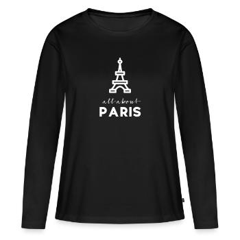 Paris - T-shirt manches longues Premium bio Femme - noir - Devant - Julia (174cm)