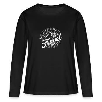 Reisen - Frauen Premium Bio Langarmshirt - Schwarz - Vorne - Julia (174cm)