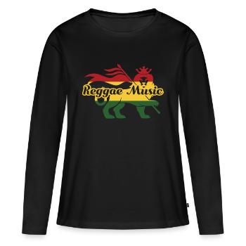 reggae - T-shirt manches longues Premium bio Femme - noir - Devant - Julia (174cm)