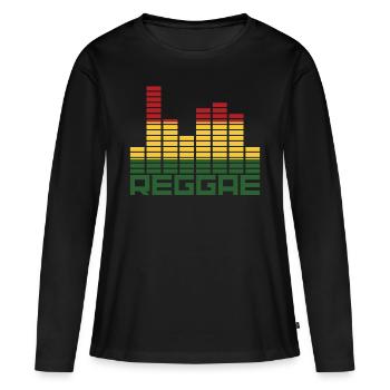 reggae - T-shirt manches longues Premium bio Femme - noir - Devant - Julia (174cm)