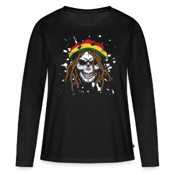 reggae - T-shirt manches longues Premium bio Femme - noir - Devant - Julia (174cm)