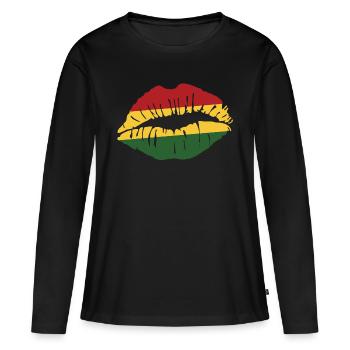 reggae - T-shirt manches longues Premium bio Femme - noir - Devant - Julia (174cm)
