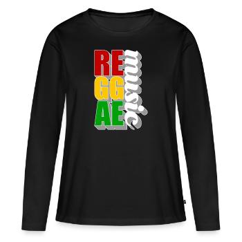 reggae - T-shirt manches longues Premium bio Femme - noir - Devant - Julia (174cm)