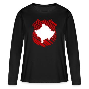 Kosovo Kosova Pristina Nationalité Patrie - T-shirt manches longues Premium bio Femme - noir - Devant - Julia (174cm)