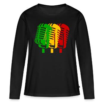 reggae - T-shirt manches longues Premium bio Femme - noir - Devant - Julia (174cm)