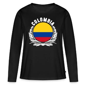 Colombie - T-shirt manches longues Premium bio Femme - noir - Devant - Julia (174cm)