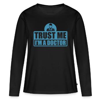 Doctor - Women's Premium Organic Long Sleeve Shirt - black - Front - Julia (174cm)