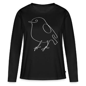 Vogel one line Geschenk Weihnachten süß - Frauen Premium Bio Langarmshirt - Schwarz - Vorne - Julia (174cm)