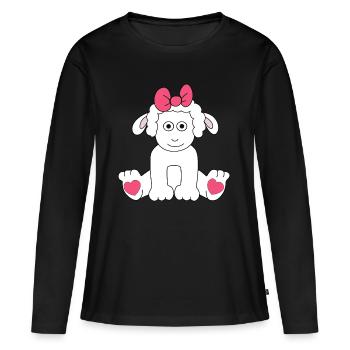 Sheep Drawing Hearts Easter Children Baby Lamb - Women's Premium Organic Long Sleeve Shirt - black - Front - Julia (174cm)