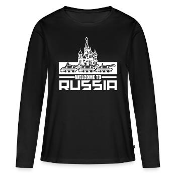 Russie - T-shirt manches longues Premium bio Femme - noir - Devant - Julia (174cm)