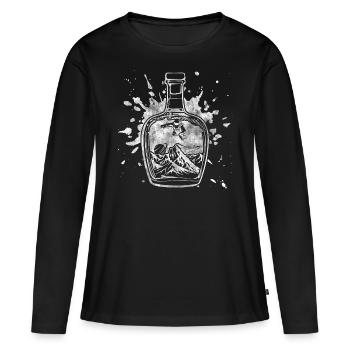 bouteille - T-shirt manches longues Premium bio Femme - noir - Devant - Julia (174cm)
