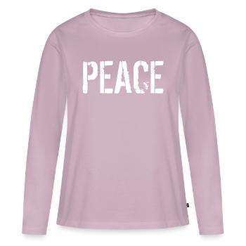 Peace - Women's Premium Organic Long Sleeve Shirt - dusky pink - Front - Julia (174cm)