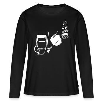 samba - T-shirt manches longues Premium bio Femme - noir - Devant - Julia (174cm)