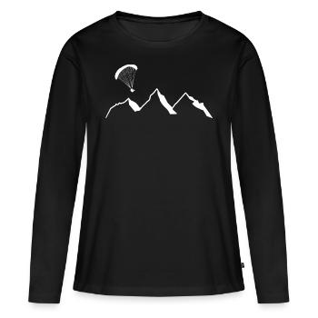 Gleitschirm - Frauen Premium Bio Langarmshirt - Schwarz - Vorne - Julia (174cm)