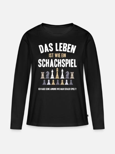 Leben wie ein Schachspiel - Frauen Premium Bio Langarmshirt - Schwarz