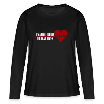 Es ist ein wunderschöner Tag um Leben zu Retten - Frauen Premium Bio Langarmshirt - Schwarz - Vorne - Julia (174cm)
