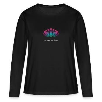Pas de boue pas de lotus - T-shirt manches longues Premium bio Femme - noir - Devant - Julia (174cm)