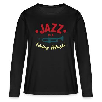 jazz - T-shirt manches longues Premium bio Femme - noir - Devant - Julia (174cm)