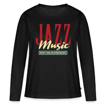 jazz - T-shirt manches longues Premium bio Femme - noir - Devant - Julia (174cm)