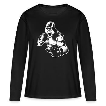 gorilla boxe - T-shirt manches longues Premium bio Femme - noir - Devant - Julia (174cm)