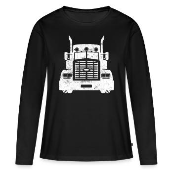 Truck fernfahrer lkw lastwagen - Frauen Premium Bio Langarmshirt - Schwarz - Vorne - Julia (174cm)