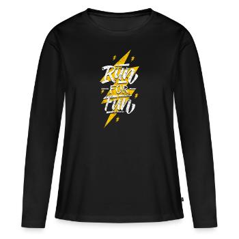 run run for fun - Women's Premium Organic Long Sleeve Shirt - black - Front - Julia (174cm)