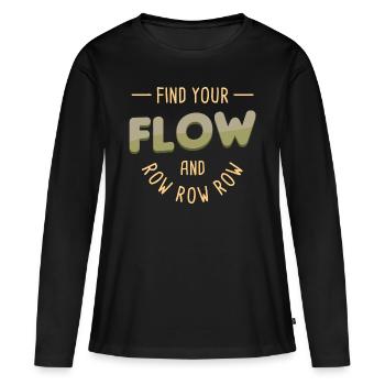 Rangée Rangée Rangée - T-shirt manches longues Premium bio Femme - noir - Devant - Julia (174cm)