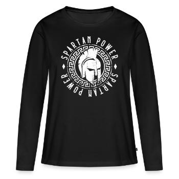 entraînement de gym power spartiate - T-shirt manches longues Premium bio Femme - noir - Devant - Julia (174cm)
