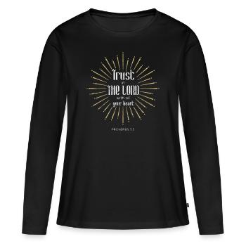 Bibelspruch Vers Jesus Spruch - Frauen Premium Bio Langarmshirt - Schwarz - Vorne - Julia (174cm)