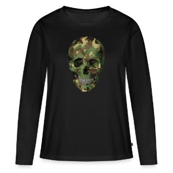 Camouflage Skull - Women's Premium Organic Long Sleeve Shirt - black - Front - Julia (174cm)