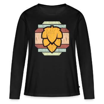 Bier Gerste Wappen - Frauen Premium Bio Langarmshirt - Schwarz - Vorne - Julia (174cm)